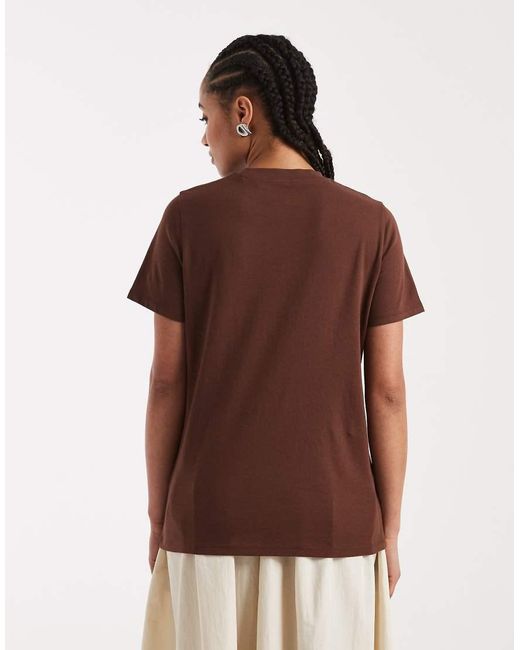 New Look Brown Palm Shell Printed Girlfriend Tee