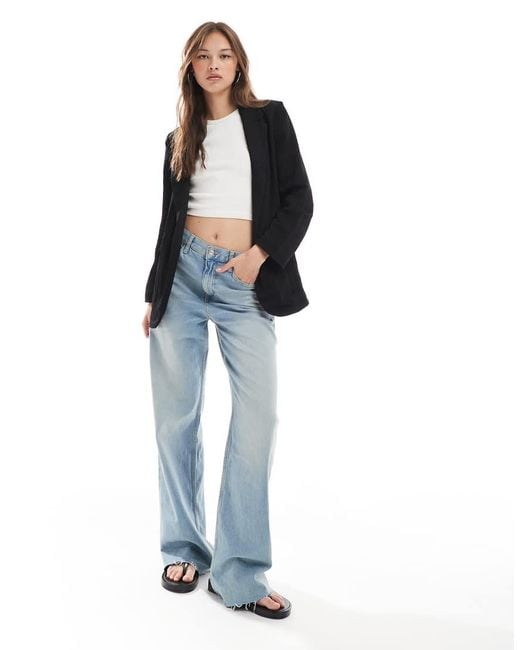 Stradivarius Black Crinkle Blazer