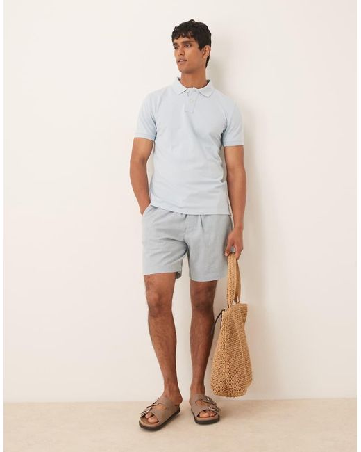 Pantalones Cortos De Sastre De 8" Grises De Mezcla De Lino De Abercrombie & Fitch de hombre de color Natural