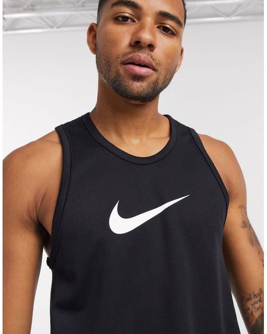 Nike Basketball Classic Swoosh Tank in Black for Men | Lyst UK