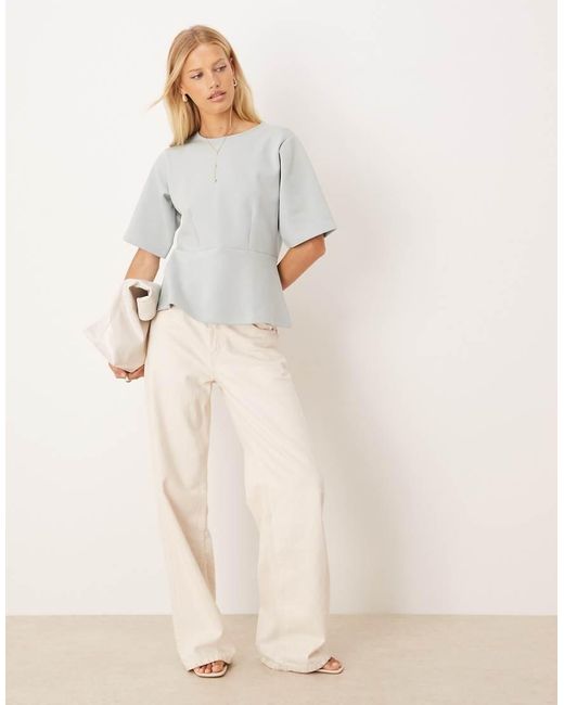 ASOS Gray Loose Boxy Peplum Co Ord Top