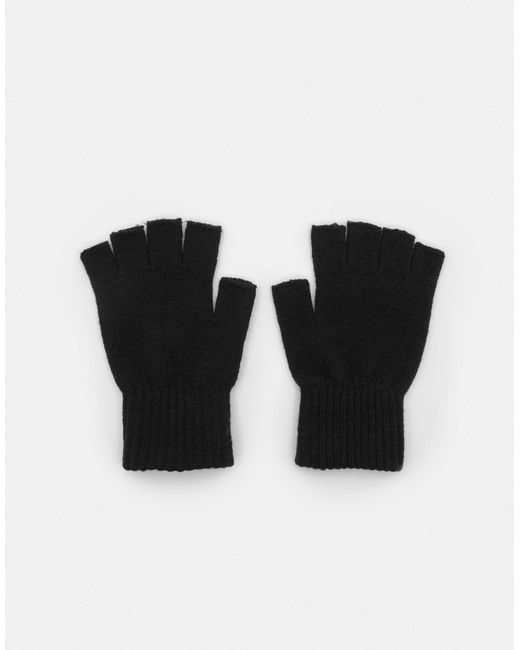 Pull&Bear – gestrickte basic-fäustlinge in Blue für Herren