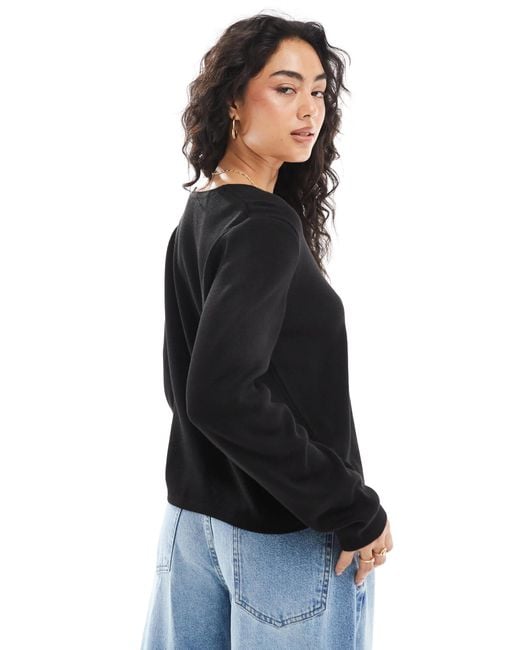 ASOS Black Knitted V-Neck Cardigan With Buttons