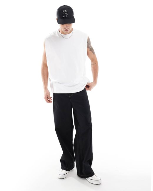 ASOS White Heavyweight Oversized Tank for men