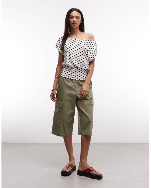 Collusion White Off-the-shoulder Drapey Top