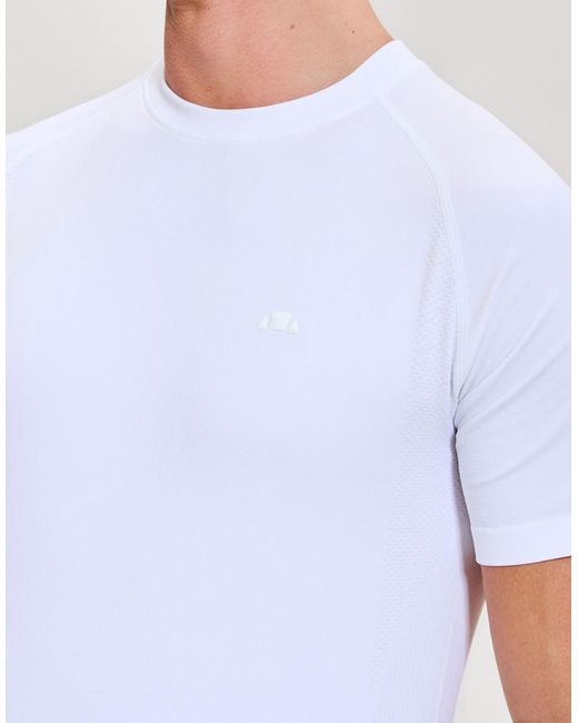 Ellesse White Drexani Short Sleeve Seamless Tee for men