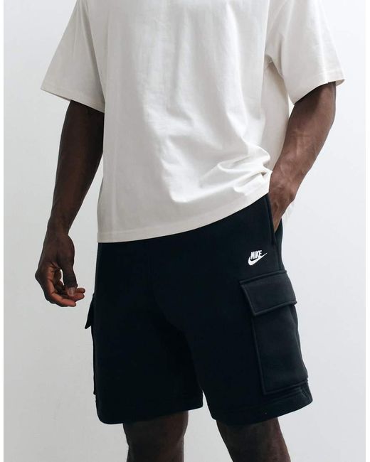 Nike White Club Fleece Cargo Shorts for men