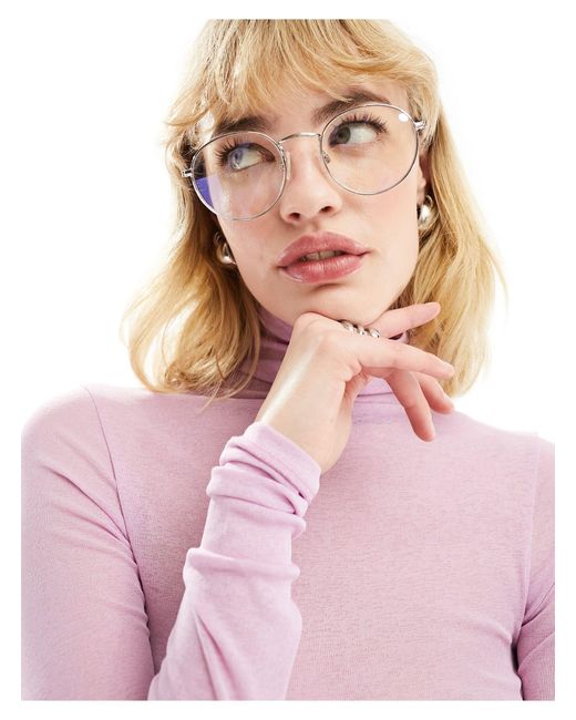 Gafas con lentes transparentes con filtro ASOS de color Pink