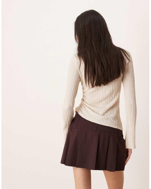 ASOS Natural Drop Waist Pleated Mini Skirt