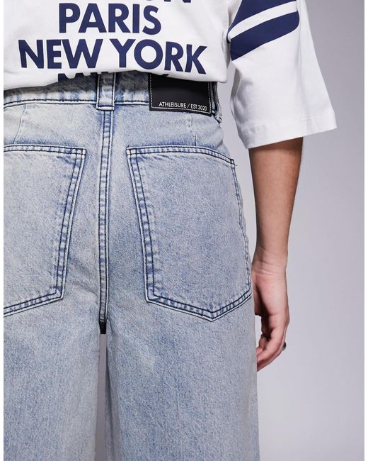 Weekend collective - jean ample avec coutures horizontales - moyen ASOS en coloris Blue