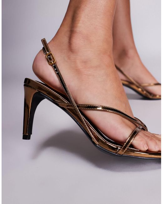 Public Desire Brown Vetta Strappy Heeled Sandals