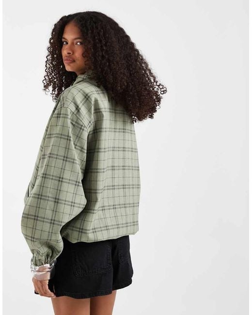 ASOS Gray Casual Harrington Jacket With Funnel Neck