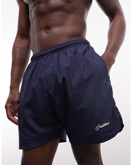 Prohibited Blue Poolside Swim Shorts for men