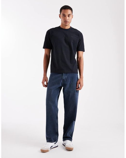 Hollister Blue Boxy Oversized Short Sleeve Micro Logo T-shirt for men