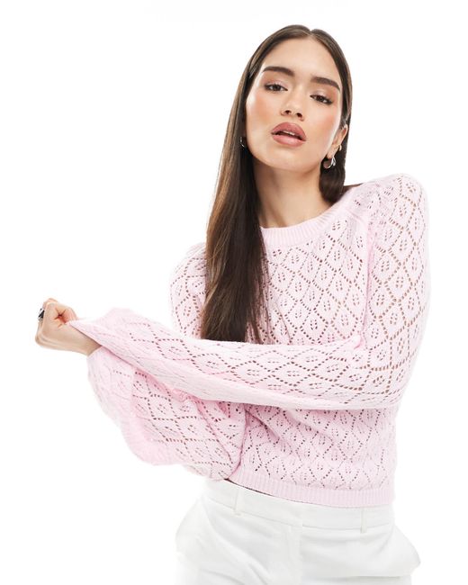 Miss Selfridge White Knitted Crochet Tie Back Jumper