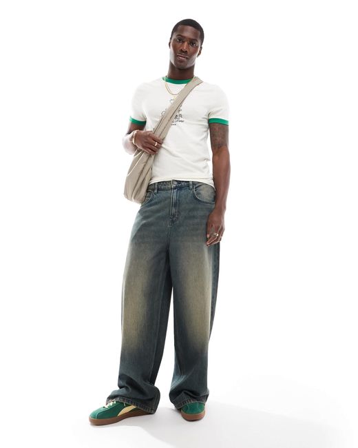 Cotton On – superweite jeans im y2k-stil in White für Herren
