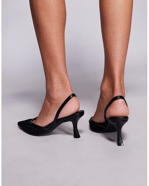 SIMMI Black Simmi London Gracelyn Wide Fit Pointed Heeled Mule