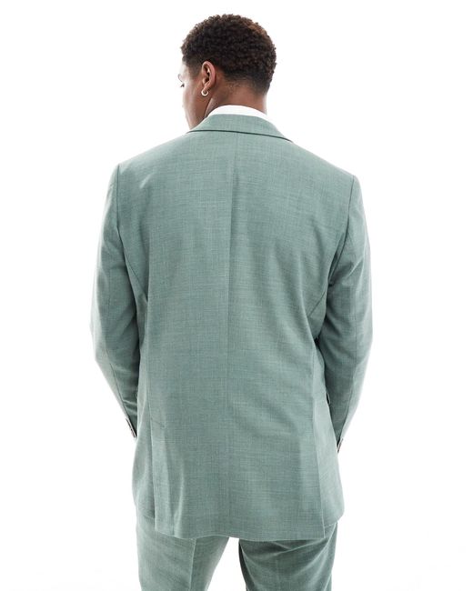 SELECTED Green Linen Mix Slim Fit Suit Jacket for men