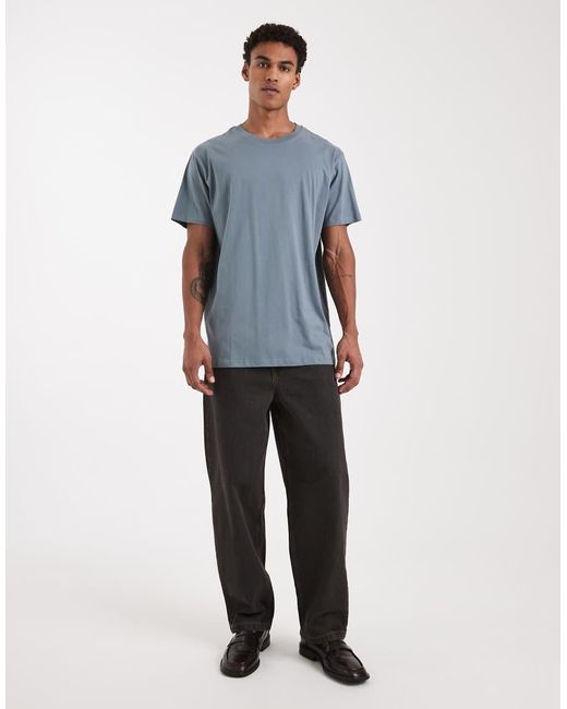 Brave Soul Blue Oversized Crew Neck T-shirt for men