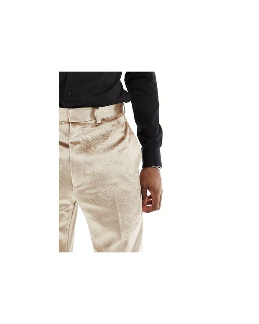 ASOS White Vintage Flare Embossed Velvet Suit Pants for men