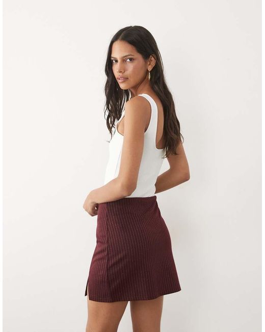 New Look Brown Split Hem Mini Skirt