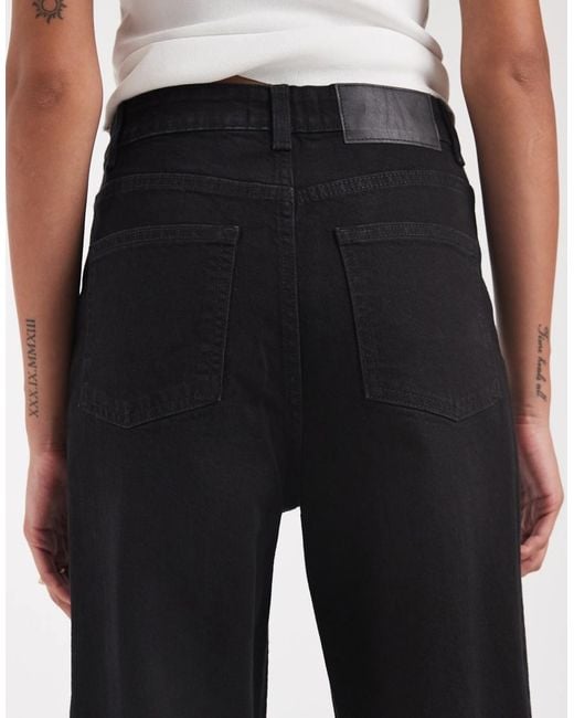 ASOS Blue Asos Design Tall High Rise Wide Leg Jeans With Front Pockets
