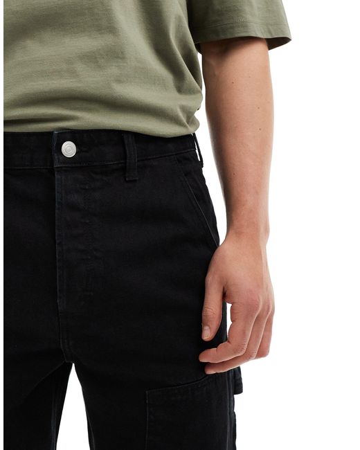 Only & Sons Black Edge Straight Fit Carpenter Jeans for men
