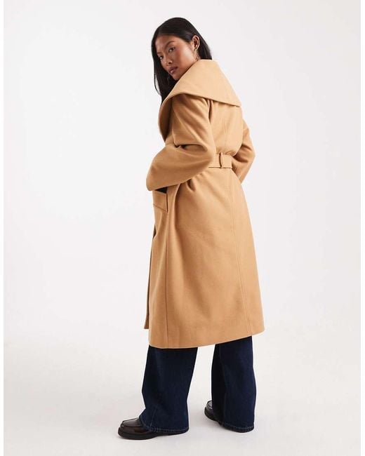 Miss Selfridge Brown Formal Wrap Coat