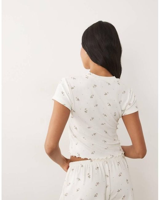 ASOS White Mix & Match Pointelle Pajama Baby Tee