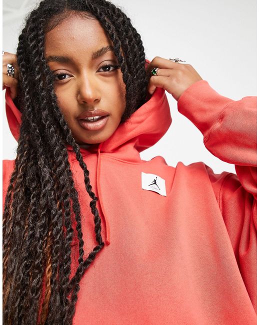 Nike Nike Air Essential Fleece Pullover Hoodie In Red Lyst