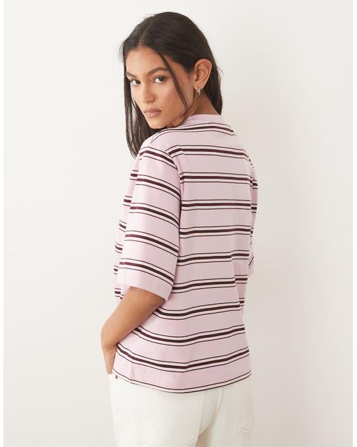 ARKET Pink Heavyweight Jersey Boxy T-shirt