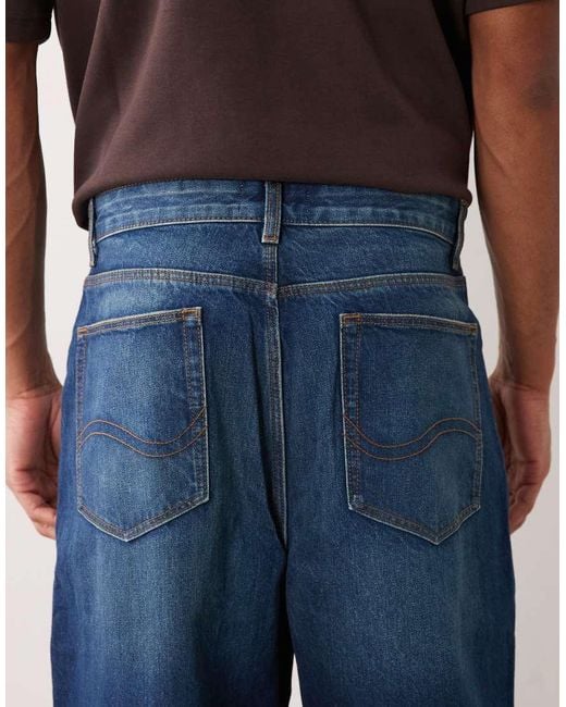 ASOS Blue Relaxed Tapered Jeans for men