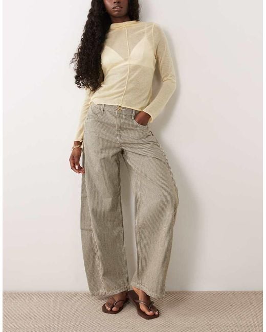 ASOS Natural Horseshoe Pants With Tab Waist Detail