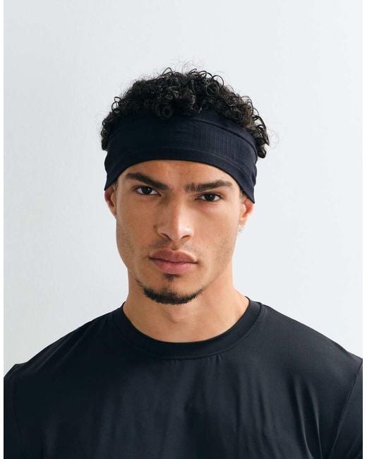 4505 Blue Seamless Mesh Running Headband for men