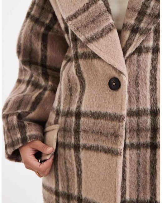 ASOS Natural Asos Design Petite Brushed Formal Chuck On Coat