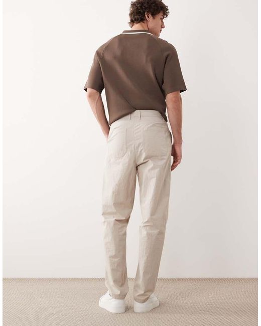ASOS COLLECTIVE Natural Ac-b-252 Carrot Fit Cotton Nylon Blend Chinos for men