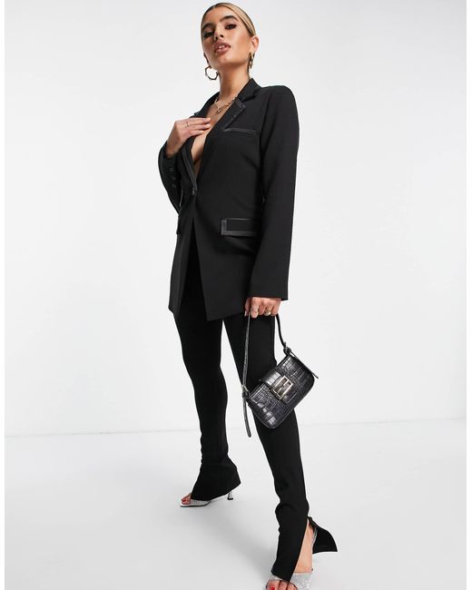 4th & Reckless Black Tailored Side Spilt Trousers Co Ord