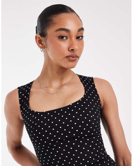 ASOS Black Scoop Neck Flippy Mini Dress