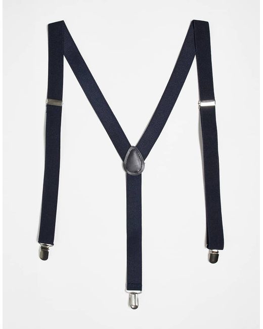 ASOS Blue Satin Suspenders for men
