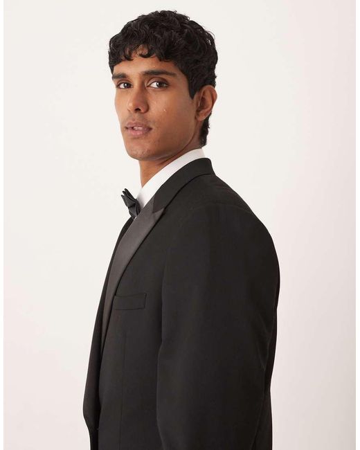 ASOS Black Regular Tuxedo Suit Jacket for men