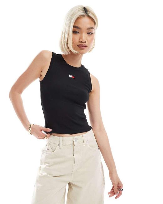 Top Senza Maniche Slim di Tommy Hilfiger in Black
