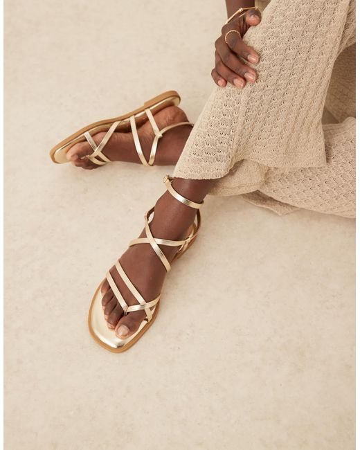 ASOS Natural Fierce Strappy Sandals