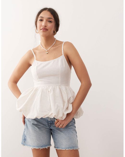Miss Selfridge White Puff Ball Corset Top