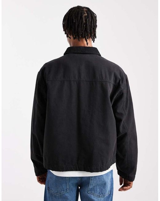 ASOS Black Harrington Jacket With Quilted Lining for men