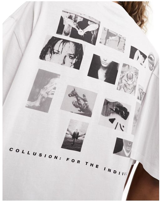 Camiseta blanca con estampado fotográfico Collusion de color White