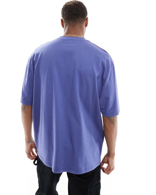 ASOS Blue 240gsm Heavyweight Oversized T-shirt for men
