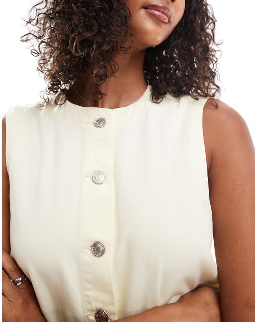 ASOS White – trapezförmiges jeans-minikleid