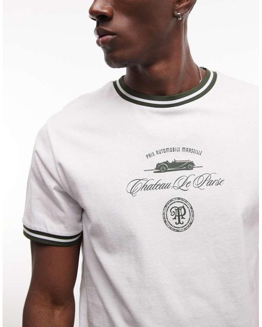 ASOS White Regular Fit T-shirt With Text Graphic for men