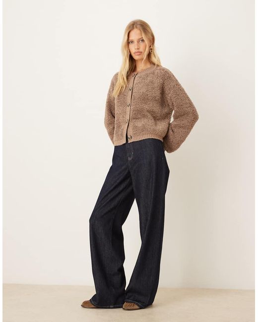 Jdy Brown Teddy Cardigan