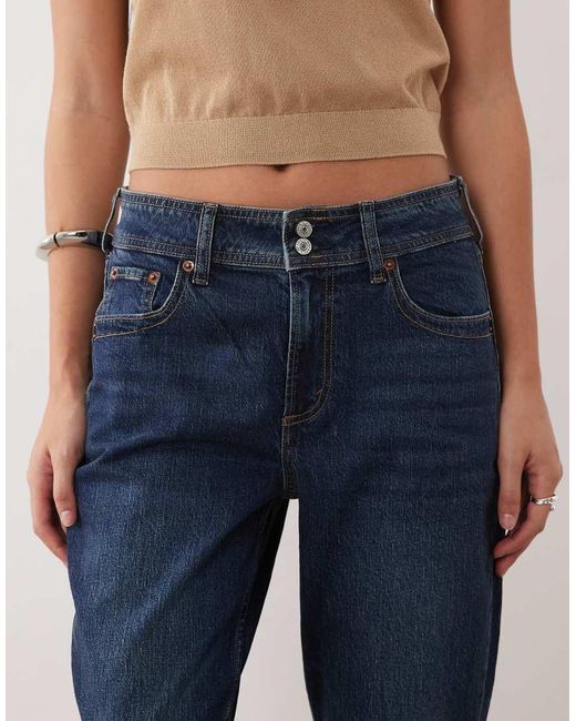 Abercrombie & Fitch Blue Curve Love Mid Rise Bootcut Jeans